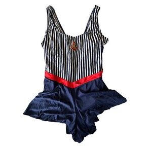 NWT Vintage Sunbird Sailor One Piece Swimsuit